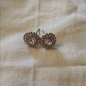 Crystal Ice and Rose Gold Halo Earrings by Touchstone Crystal…retired